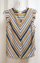 Load image into Gallery viewer, Monteau - Light Weight V-Neck Striped Top - Size M