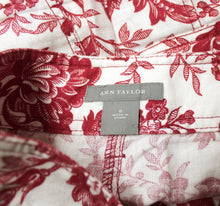 Load image into Gallery viewer, Anne Taylor- Brick Red &amp; Off White,  Vintage Print Floral Linen Skirt - Size 0