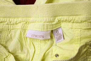 Chico's - Yellow Light Weight Cargo Shorts - Size 0 (Chicos Sizing S/4)