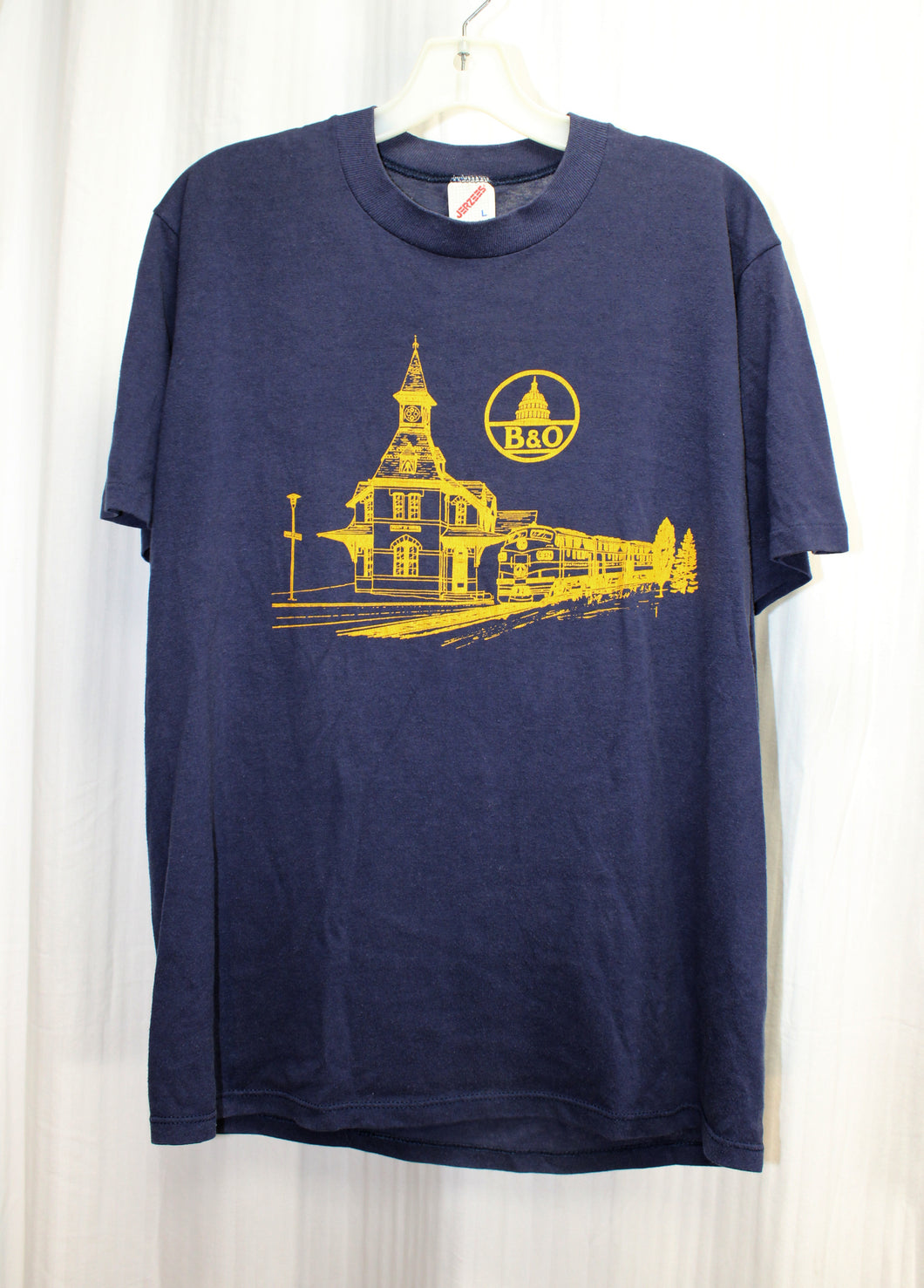 Vintage - Navy B&O Railroad (Baltimore, MD)  Museum T-Shirt - Size L