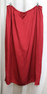 Vintage 80's/90's- Bloomingdale's - Red 100% Silk 2 PC Jacket & Maxi Skirt w/ Satin Lapels & Details - Size 22W (Vintage See Measurements)