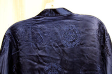 Load image into Gallery viewer, Navy Silk Asian Jacket w/ Frog Closures - Size XL