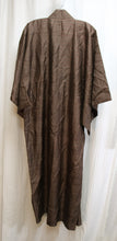 Load image into Gallery viewer, Men&#39;s Vintage- Brown Silk Stenciled Print Kimono Robe - See Measurements 25.5&quot; Drop Shoulders