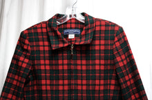 Load image into Gallery viewer, Vintage - Norton McNaughton Petite - Red, Black &amp; Green, Wool Blend Plaid Zip Front Jacket - Size 8 PETITE