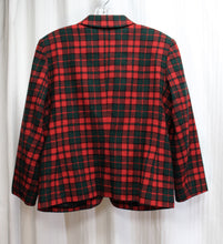 Load image into Gallery viewer, Vintage - Norton McNaughton Petite - Red, Black &amp; Green, Wool Blend Plaid Zip Front Jacket - Size 8 PETITE