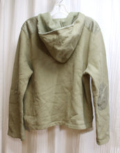 Load image into Gallery viewer, Calvin Klein - Khaki Green Hooded Pullover Sweatshirt w/ Silk Satin Shoulder &amp; Elbow Inserts - Size L