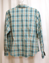 Load image into Gallery viewer, Pendleton Petites - Teal Blue &amp; Brown Cotton Plaid Button Front Shirt - Size S (Petite)