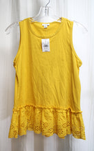 Load image into Gallery viewer, J.Crew - Mustard Yellow - Tank Top w/ Eyelet Lace Hem - Size XXS (w/ Tag)