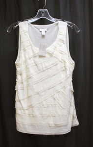 Chico's - Ivory Layered Mesh Tank - Size 1 (Chico's Sizing = M/8) w/ Tag