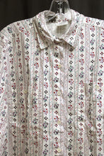 Load image into Gallery viewer, Vintage - Row One By Ilio - Cotton Floral Stripe Button Front Shirt - Size L