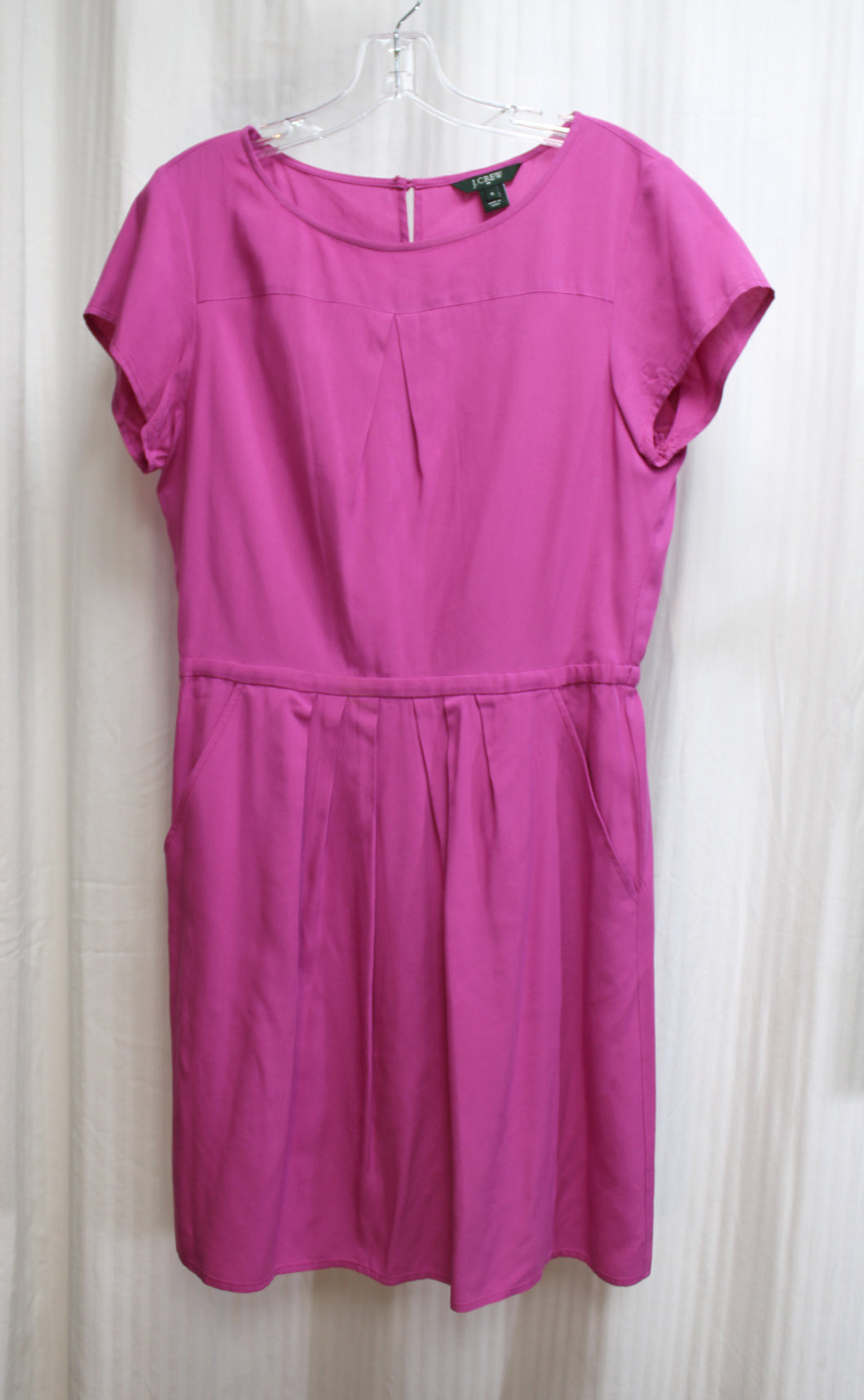 J.Crew - Magenta Pink, Short Sleeve Short Dress w/ Pockets - Size 4