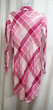 Load image into Gallery viewer, Moda International - Pink Plaid, 100% Linen Button Front Shirt Dress - Size 2