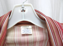Load image into Gallery viewer, Vintage - Red &amp; Warmed Tones, V-Neck Pullover Striped Shirt - Size 44 (vintage See Measurements)