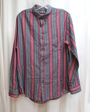 Load image into Gallery viewer, Men&#39;s - Bon Homme New York - Gray &amp; Wine Stripe, Lightweight Long Sleeve Button Down Shirt - Size L