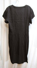 Load image into Gallery viewer, Vintage - La Belle - Black Short Sleeve Unique Button Front Dress - See Measurements 31&quot; Waist Area