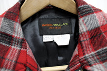 Load image into Gallery viewer, Harris / Wallace Petites - Red &amp; Gray Plaid, Cropped Wool Jacket w/ Zip Front - Size: S (Petite)