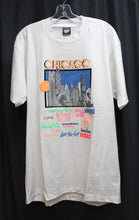 Load image into Gallery viewer, Vintage 80&#39;s - Chicago Skyline/ Building Partial Puff Print, Florescent Single Stitch White T-Shirt - Size XL