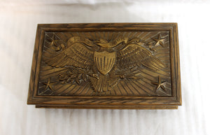 Vintage 1976 Avon - Americana, Eagle E Pluribus Unum, Men's Jewelry Box, Faux Wood