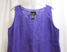 Load image into Gallery viewer, Vintage - Positive Attitude- Purple Sleeveless Linen Blend Shift Dress - Size 16 Petite