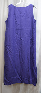 Vintage - Positive Attitude- Purple Sleeveless Linen Blend Shift Dress - Size 16 Petite