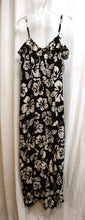 Load image into Gallery viewer, Volcom - Black &amp; Natural &quot;CocoHo&quot; Tropical Print Adjustable Spaghetti Strap, Ruffle Hem Maxi Dress - Size XL (w/ TAGS)