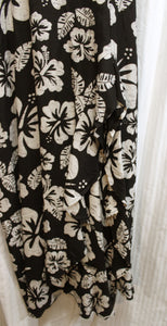 Volcom - Black & Natural "CocoHo" Tropical Print Adjustable Spaghetti Strap, Ruffle Hem Maxi Dress - Size XL (w/ TAGS)