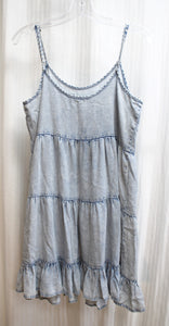 En Creme - Soft & Flowy Adjustable Spaghetti Strap Tiered Mini Dress - Size M