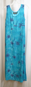 Vintage - All That Jazz - Tie Dye with Floral, Sleeveless Faux Wrap Dress - Size M (Approx, See Measurements)