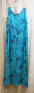 Vintage - All That Jazz - Tie Dye with Floral, Sleeveless Faux Wrap Dress - Size M (Approx, See Measurements)