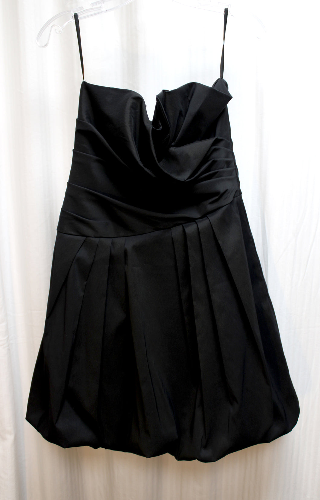 Vintage- Cache - Black Strapless Draped Bodice Bubble Mini Dress - Size 8