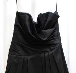 Vintage- Cache - Black Strapless Draped Bodice Bubble Mini Dress - Size 8