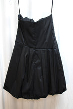 Load image into Gallery viewer, Vintage- Cache - Black Strapless Draped Bodice Bubble Mini Dress - Size 8