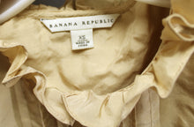 Load image into Gallery viewer, Banana Republic - Lightweight 100% Silk Light Tan Ruffle 1/2 Sleeve Top - Size XS