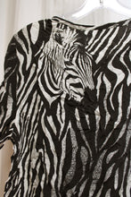 Load image into Gallery viewer, Equipment Femme - 100% Silk, Lightweight Short Sleeve Zebra Print Top - Size M