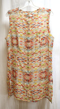 Load image into Gallery viewer, CAbi - Multicolor &quot;Avery Aztec&quot; Sleeveless Sheer Hidden Button Placket Tunic Shirt - Size L