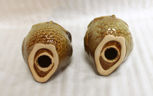 Pair of Vintage Ceramic Glazed Owls