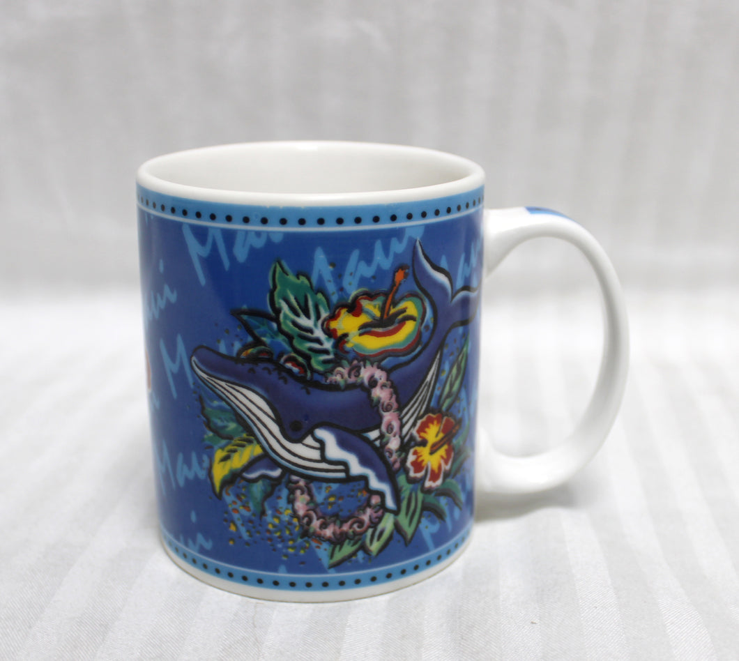 Vintage 2002 - Hilo Hattie, Island Heritage Maui, Whale & Tropical Floral Mug