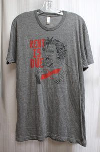 The Big Lebowski - "Rent is Due" Gray Heathered T -Shirt - Size L