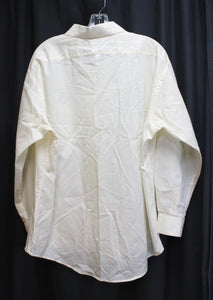 Men's Vintage - Damon - Cream on Cream Pinstripe Button Up Shirt - Size 17/35 (Approx XL)