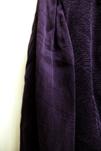 Load image into Gallery viewer, Vintage - Wild Rose Petite - Dark Purple Cropped Light Weight Textured Jacket w/ Embroidered Trim - See Measurements 15&quot; Shoulders