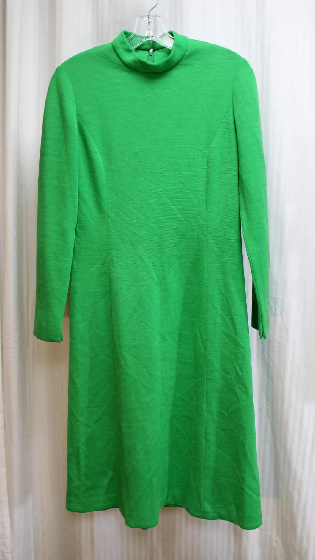 Vintage 1960's/70's - Dancaster - Mock Neck, Long Sleeve Mod Dress - Size S (approx, See Measurements)