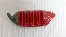 Load image into Gallery viewer, Hand Painted Terra Cotta Chili Pepper Taco Holder Server - 4 Slots