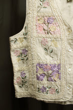 Load image into Gallery viewer, Vintage - Tantrums - Adorable Cotton/Linen Patchwork Embroidered &amp; Applique Floral Vest - Size Petite Small