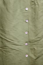 Load image into Gallery viewer, Emma James (Liz Claiborne) -Khaki Green,  Linen Blend Shell Button Front Skirt - Size 6 PETITE