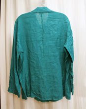 Load image into Gallery viewer, Harve Benard by Benard Holtzman - Teal Linen, Button Front Jacket/Shacket - Size 14