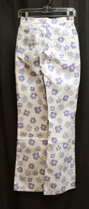 Pacsun - White w/ Periwinkle Flowers, Highrise Denim Jeans - Size 26