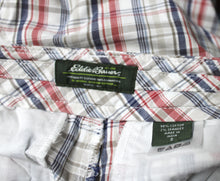 Load image into Gallery viewer, Eddie Bauer - White, Taupe, Blue &amp; Red Plaid Bermuda Shorts - Size 2