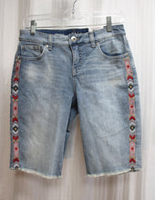 Load image into Gallery viewer, Style &amp; Co. - Denim Bermuda w/ Embroidered Side Seams Shorts - Size 2 Petite (w/ Tags)