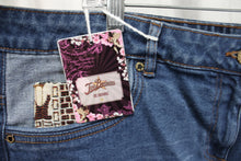 Load image into Gallery viewer, Joe Browns (UK) Denim Shorts w/ Contrast Cuff Hem &amp; Tapestry Patches - Size 12 (See Measurements 40&quot; Waist)