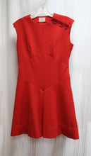 Load image into Gallery viewer, Vintage 1960&#39;s - Vogue Grand Couturier - Red Sleeveless Mod Dress w/ Shoulder Button Detail - See Measurements 28&quot; Waist